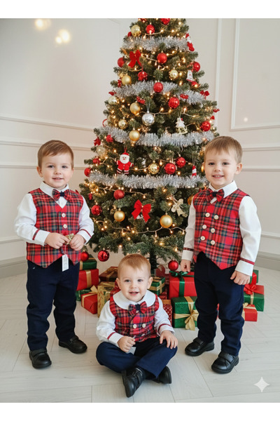 Tozpembebaby Plaid Vest Suit