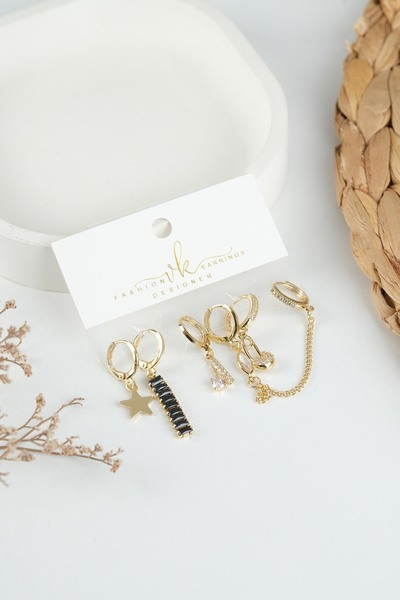 Jack Ferrero GÜMÜŞ KADIN ÇELİK 6'LI KÜPE SETİ