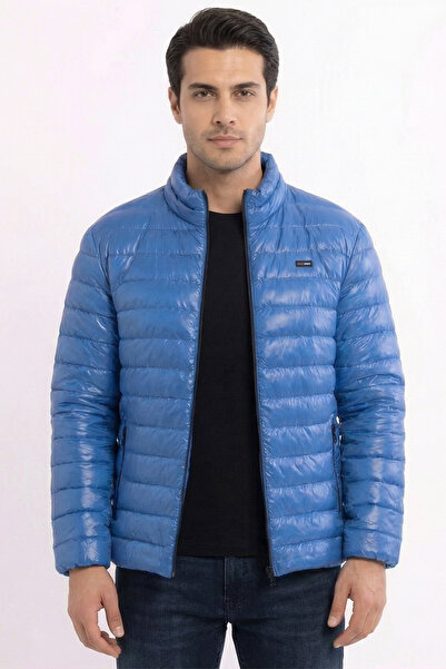D1fference Erkek Suya Dayanıklı Dik Yaka Şişme Kışlık Jel Elyaf Dolumlu Mont