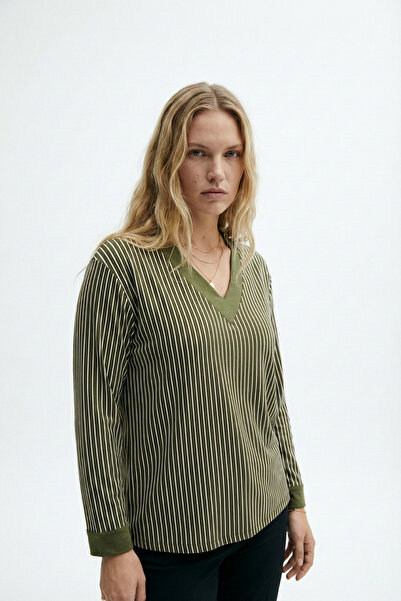 Mivoon Bamboo Viscose Fabric V-Neck Long Sleeve Blouse – Plus Size (Xl–6Xl)