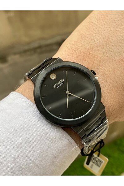 Reward ساعة يد رجالية مقاومة للماء لون أسود سوار فولاذي هدية