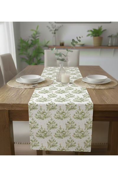 Markaev Elegant Pine Cotton Table Runner 0095– 50X150 cm
