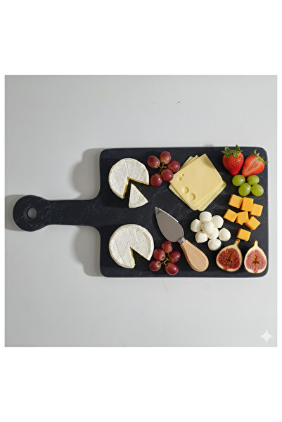 BMK MERMER Kuvars Sunum Tabağı, Kuvars Servis Tabağı, Kuvars Sunum Tabağı(siy...