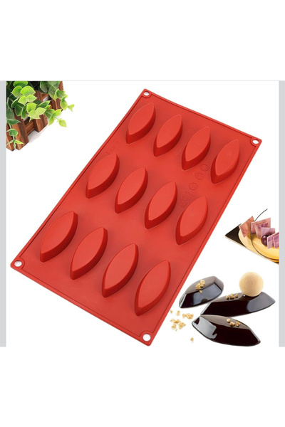 Şenhomee Silikon kalıp mekik sabun, çikolata, mum, pasta, kek kalıbı 1.kalite