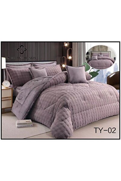 Moon Dream 8-piece winter bedspread, double-sided faux fur with velvet lining