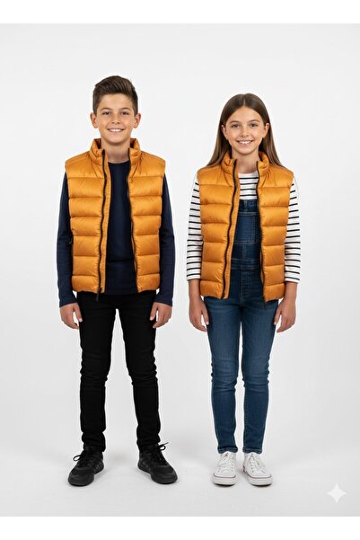 YusGos Unisex Kız/erkek Bebek Çocuk Cepli Şişme Dolgulu Yelek(2-15 Yaş)