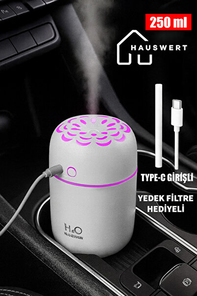 hauswert H2o Humidifier 400 Ml Ulrasonik Oda ve Araç Hava Nemlendirici Buhar ...