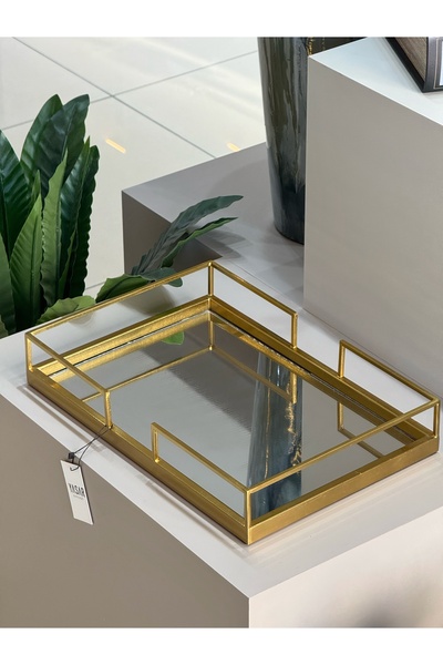 YASAR CONCEPT Riflettina Aynalı Tepsi 26x38 Cm