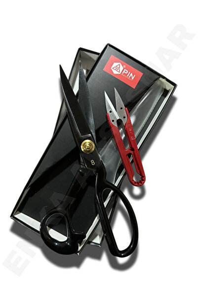 ENKAAKSESUAR PIN - 1084 8 INC SİYAH RENK ÇELİK GÖVDE PROFESYONEL TERZİ MAKASI