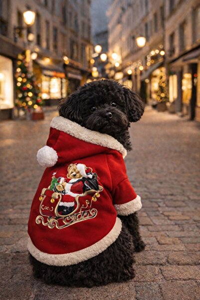 MİNİŞ PET BUTİK Miniş Sledge Teddy سترة عيد الميلاد للكلاب من السلالات الصغيرة والمتوسطة