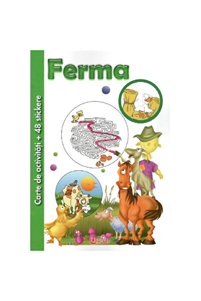 unicart Caiet de activități cu 48 de autocolante: Fermă