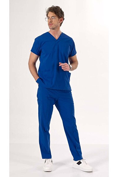 Uçak Medikal Costum chirurgical Lycra Indigo Blue U-flex
