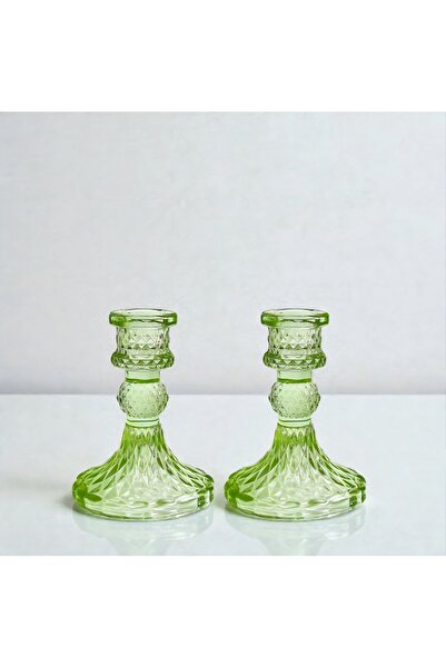 Felis Arte 2'li Kristal Cam Mumluk (Açık Yeşil)