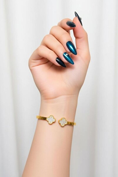 kuyumcu nurettin 11,50 gr (Gram) Yonca Taşlı Kelepcee 22(916) Ayar Altın