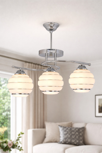 Uçar Fuji Modern Tasarım Salon Mutfak Yatak Odası Krom Gri Renk Çizgili Camlı...