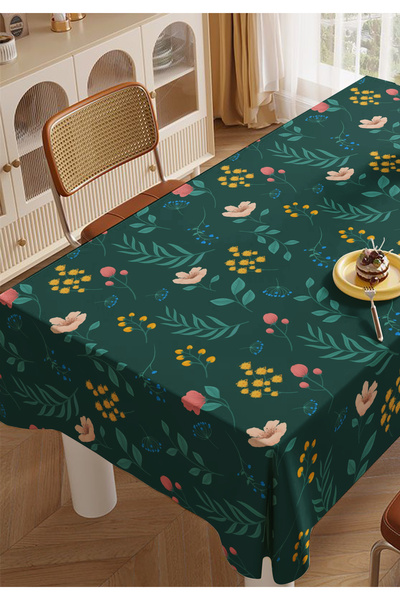 ALAMODECOR Zeleni cvetni božićni stolnjak Kuhinjski stolnjak za trpezariju St...