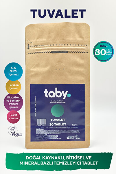 TABY Doğal Kaynaklı Bitkisel Mineral Bazlı Tuvalet Temizleyici Tablet-Doğal O...