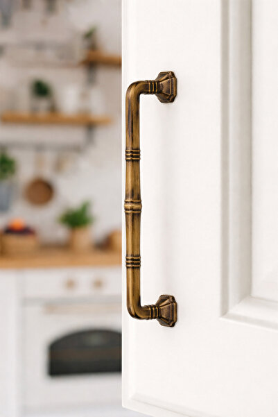 BERFİNO 5'li Klasik Antik Sarı Dolap & Çekmece Kulpu 160 mm – 5’li Paket (424...