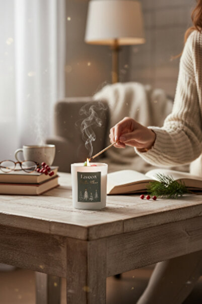 Yılbaşı Dekoratif Gri Büyük Bardak Mum 180 gr. Net