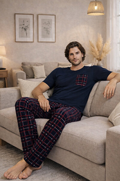 nisaNCa Summer Short Sleeve 100% Cotton Men's Pajama Set - Father's Day Speci...