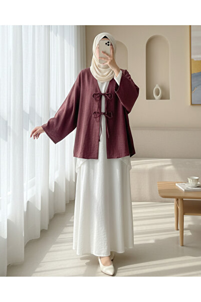 Modamorfo Кімоно з шнурівкою спереду - бордовий