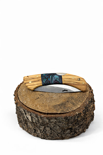 DENPRESTİJ AHŞAP SAP ORTASI EPOKSİ DESEN ÇAKI BIÇAK