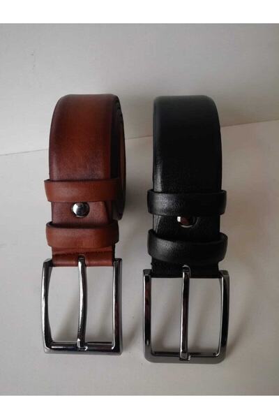 Tekin Saraciye حزام رجالي كلاسيكي أسود-بني، عبوة من قطعتين، العرض: 3.5 سم