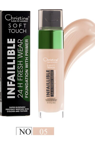 Christine كريم أساس كريستين سوفت تاتش بتغطية كاملة