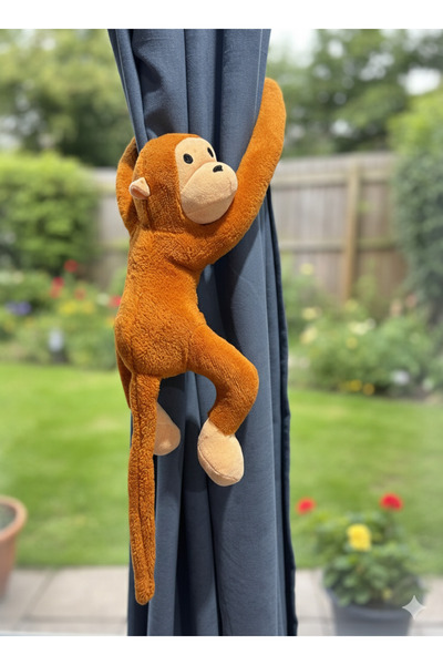 Asya Oyuncak دمية قرد قطيفة بلون بني وأصفر