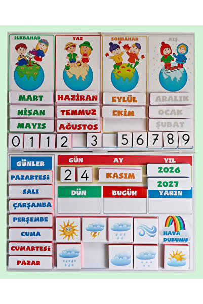 Green Class Mıknatıslı Takvim (Katlanır) 40x50 cm