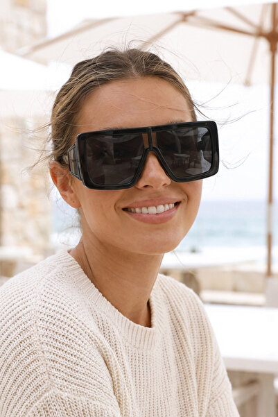 Kapin نظارات شمسية كبيرة من مينيكيب - أسود