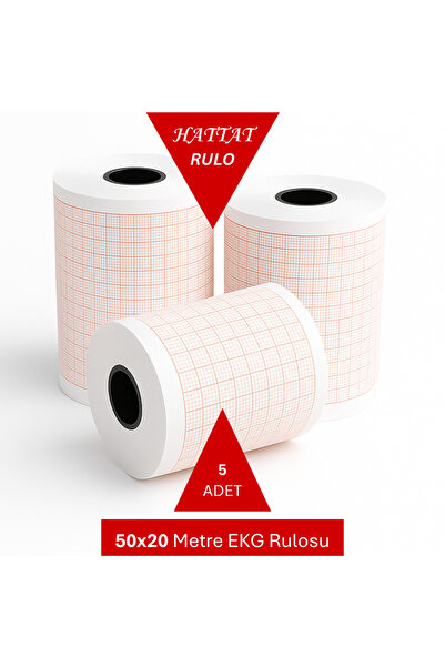 HATTAT 50x20 Ekg Kağıdı, Ekg Rulosu 5 Adet