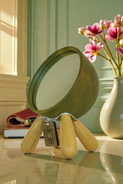 Decorative Desktop Makeup Mirror Velvet Green