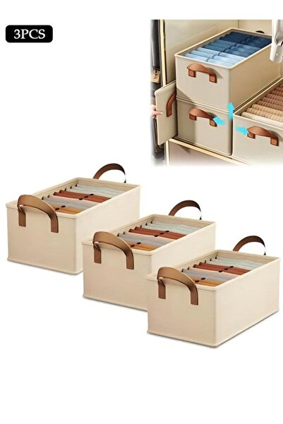 DOMEET 3pcs Wardrobe Clothes Organizer Foldable Closet Storage Organizer for Clothes Jeans Washable Closet