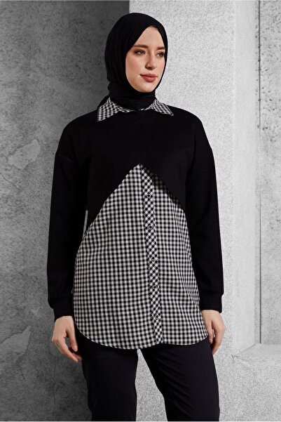 Alvina Shirt Collar Double Tunic - 45247