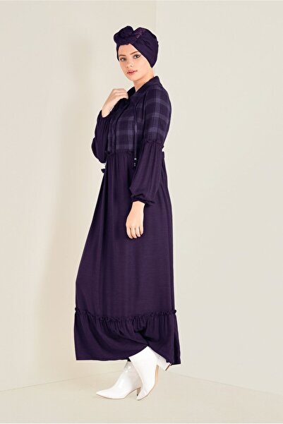 Alvina 4566 نموذج فستان منقوش بحاشية