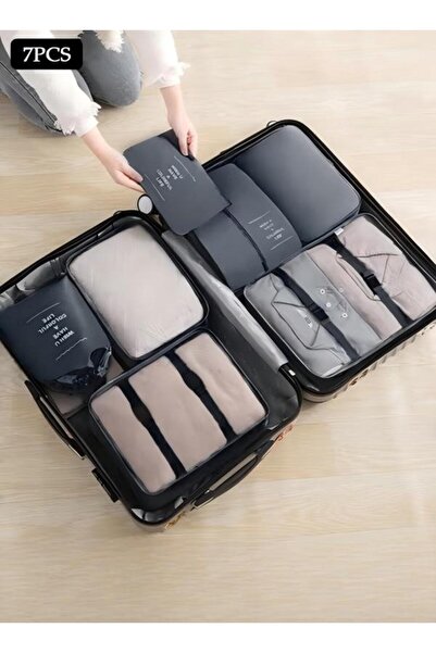 DOMEET مجموعة من 7 قطع من حقائب تخزين السفر متعددة الوظائف لفرز الملابس وحزم ...