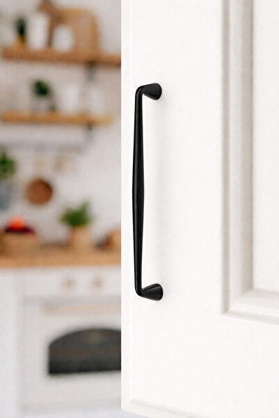 BERFİNO 5'li 057 Mat Siyah Dolap – Çekmece Kulpu | Zamak 5 | 160 mm Delik Ara...