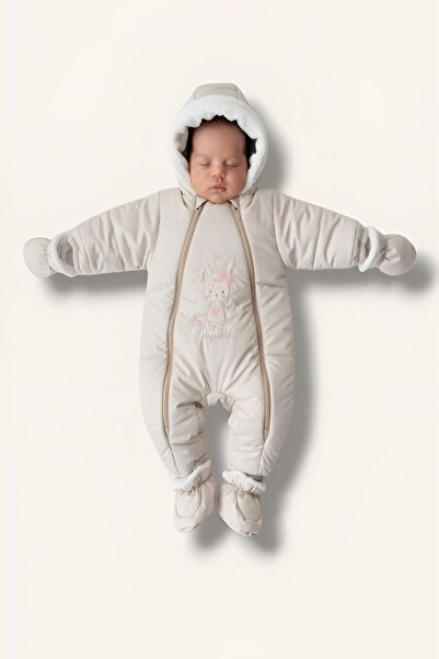 Cicix İçi Astar, Çift Fermuar, Patik-Eldivenli, Kapüşonlu Unisex Kozmonot/Ast...