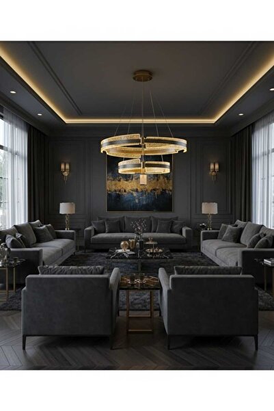 Bohem Aydınlatma BOHEM AVİZE SİMLİ KEMER DESENLİ ŞIK AVİZE 3 RENK LED BEYAZ/SARI/GÜN IŞIĞI