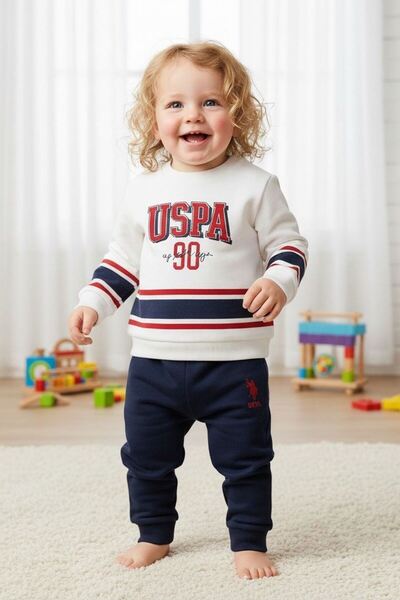 U.S. Polo Assn. مجموعة ملابس للأطفال من تشارين - طقم من قطعتين للأولاد الصغار...