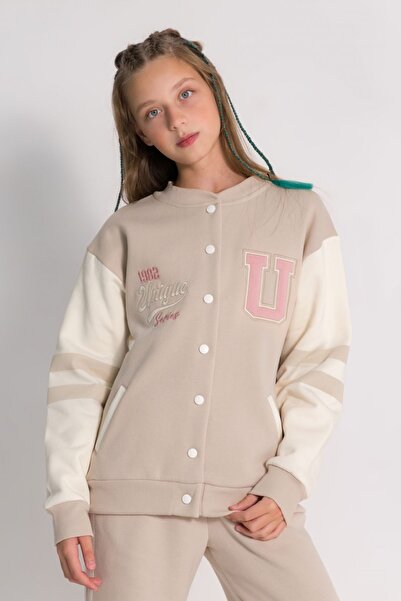 DMB BOYS & GIRLS Çaren Kids- Κολεγιακή ζακέτα για κορίτσια με λεπτομέρεια εκτ...