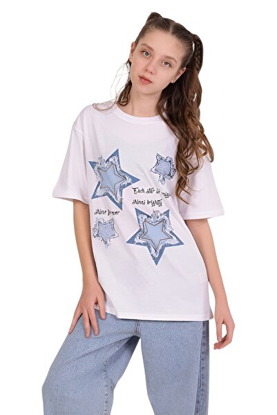 DMB BOYS & GIRLS تي شيرت للفتيات من Caren Kids - تي شيرت كبير الحجم مطبوع علي...
