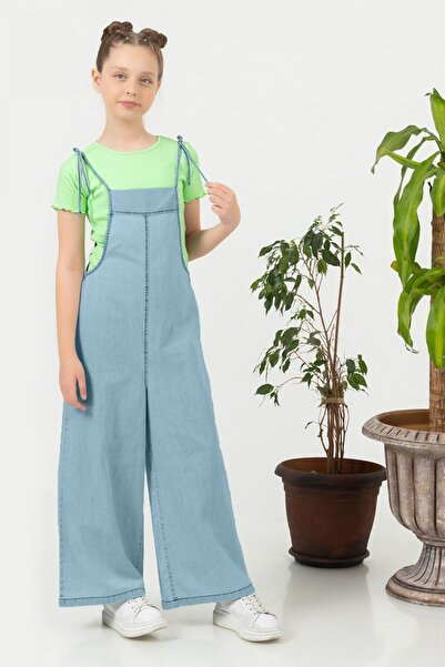 DMB BOYS & GIRLS Denim Thin Single Salopet / Overalls with Attachable Rope St...