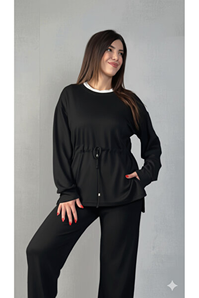 moda wanilia Set din două piese din viscoză pentru femei – Bluză cu mânecă lu...