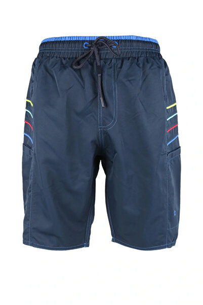 LUGMO Erkek Deniz Şortu 2 Adet Fermuar Cepli Pamuklu Su Yitici Astarlı Lacive...