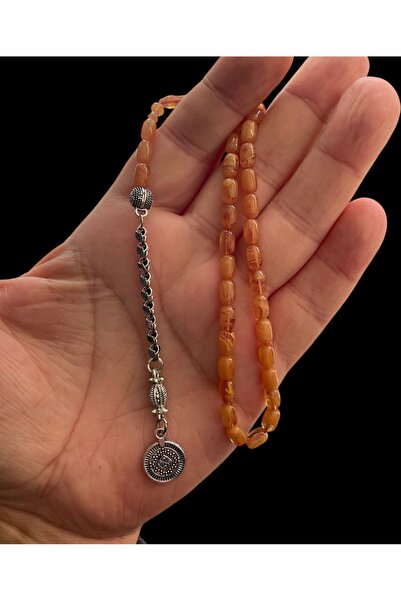 Trikala سبحة تيسبيح من العقيق الأصفر بحجم 7.5×5 ملم قابلة للتجميع