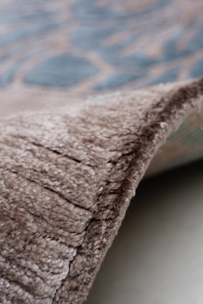 Naar Halı Nepal 3647 Kahverengi / Mavi El Dokuma Modern Dokuma Taban Yolluk Halı