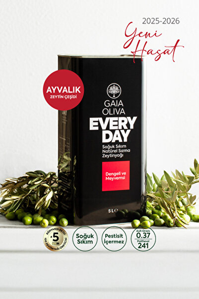 Gaia Oliva Everyday Ayvalık 5 lt Natürel Sızma Zeytinyağı (Yeni Hasat)