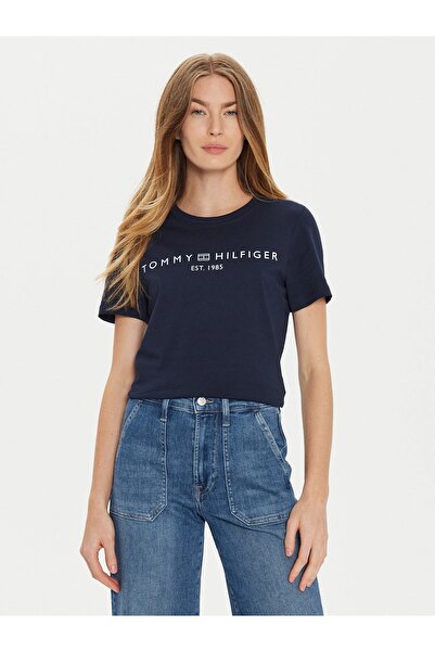 Tommy Hilfiger تي شيرت تومي هيلفيغر للنساء باللون الأزرق